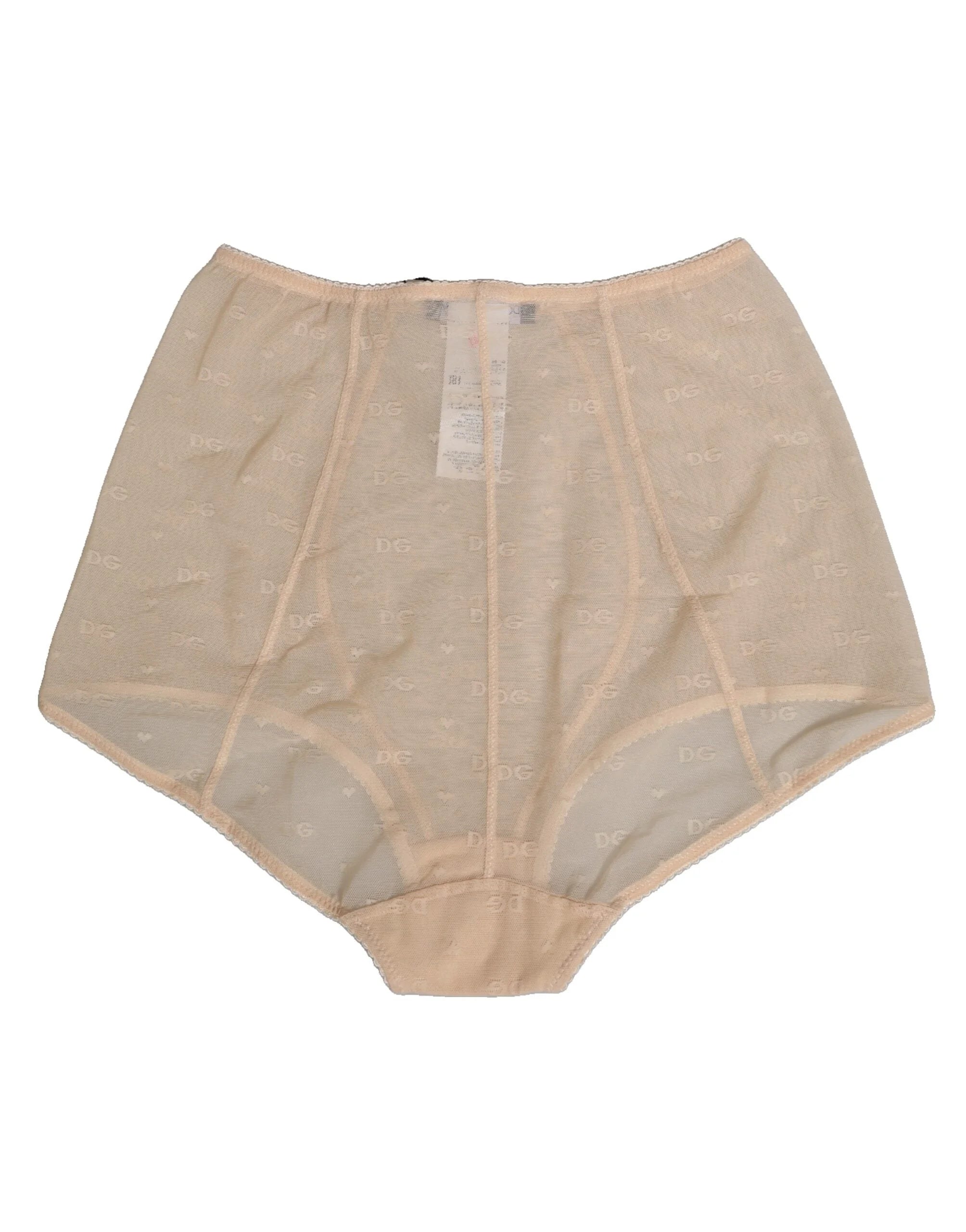 Dolce & Gabbana Beige Nylon High Waist Girdle Panty Underwear - IT2 | S - High Waisted Briefs