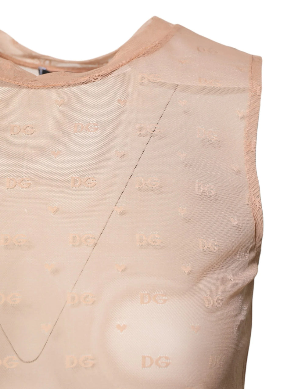 Dolce & Gabbana Beige Nylon Logo Monogram Sleeveless Tank Top - IT2 | S - Tank Tops