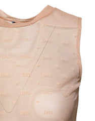 Dolce & Gabbana Beige Nylon Logo Monogram Sleeveless Tank Top - IT2 | S - Tank Tops