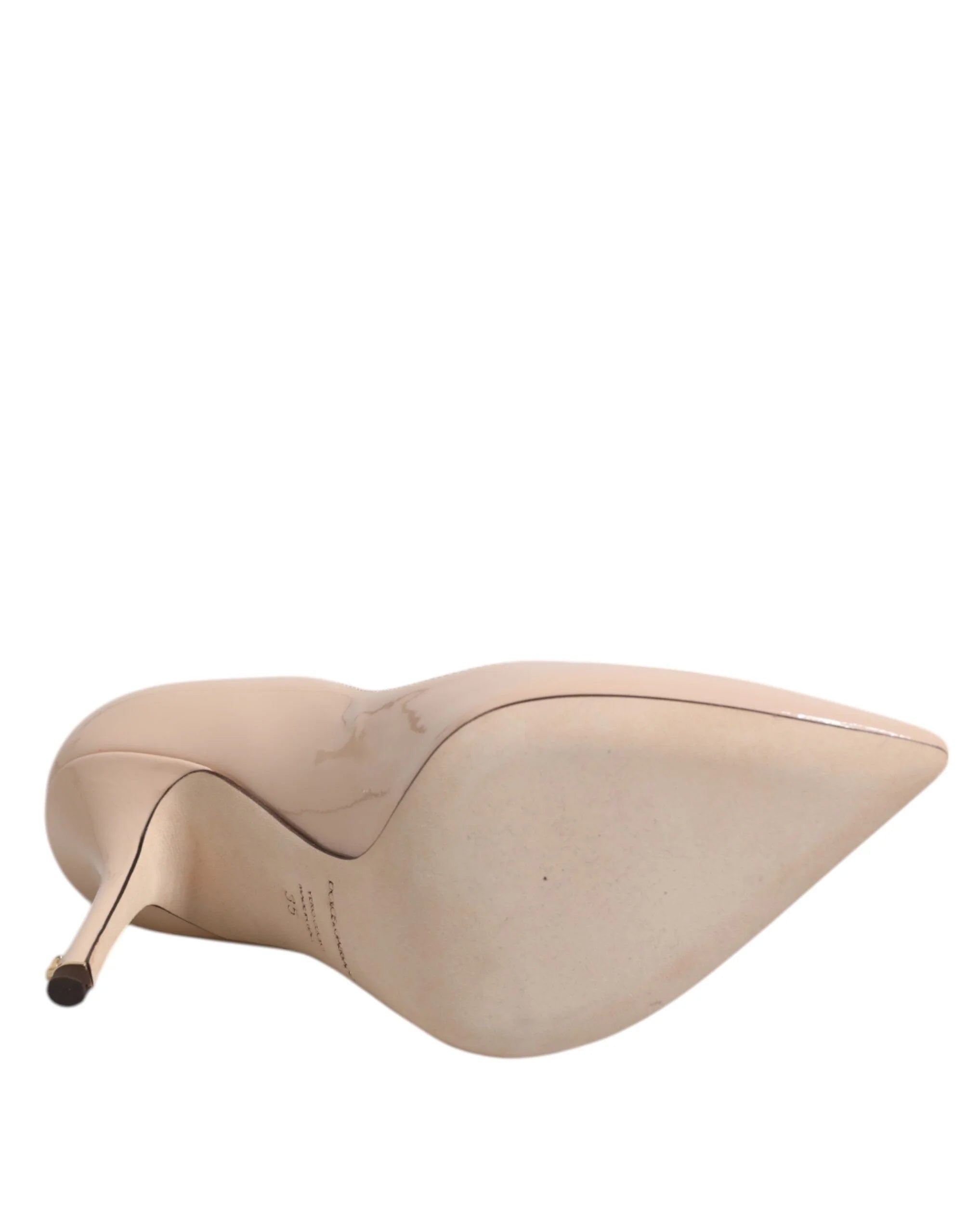 Dolce & Gabbana Beige Patent Leather Stiletto Heel Pumps Shoes - EU35/US4.5 - Heels