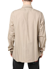 Dolce & Gabbana Beige Pin Up Print MARTINI Men Casual Shirt - IT45 | 3XL - Shirts