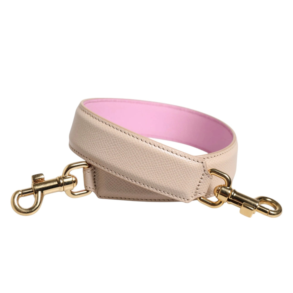 Dolce & Gabbana Beige Pink Leather Handbag Accessory Shoulder Strap - Handbag & Wallet Accessories