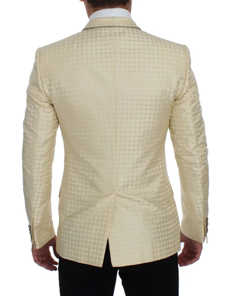 Dolce & Gabbana Beige Polka Dot Silk 2 Piece Blazer - IT44 | XS - Sport Jackets