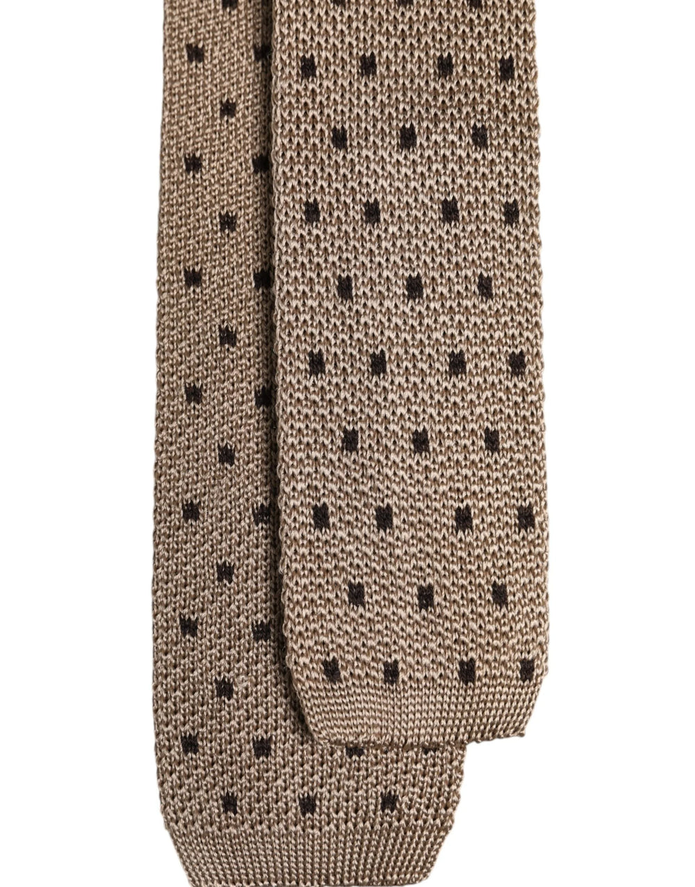 Dolce & Gabbana Beige Polka Dot Silk Adjustable Necktie Tie - Neckties