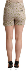 Dolce & Gabbana Beige Polka Dots Denim Cotton Stretch Shorts - IT40|S - Short Trousers