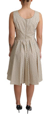 Dolce & Gabbana Beige Polka Dotted Cotton A-Line Dress - Dresses