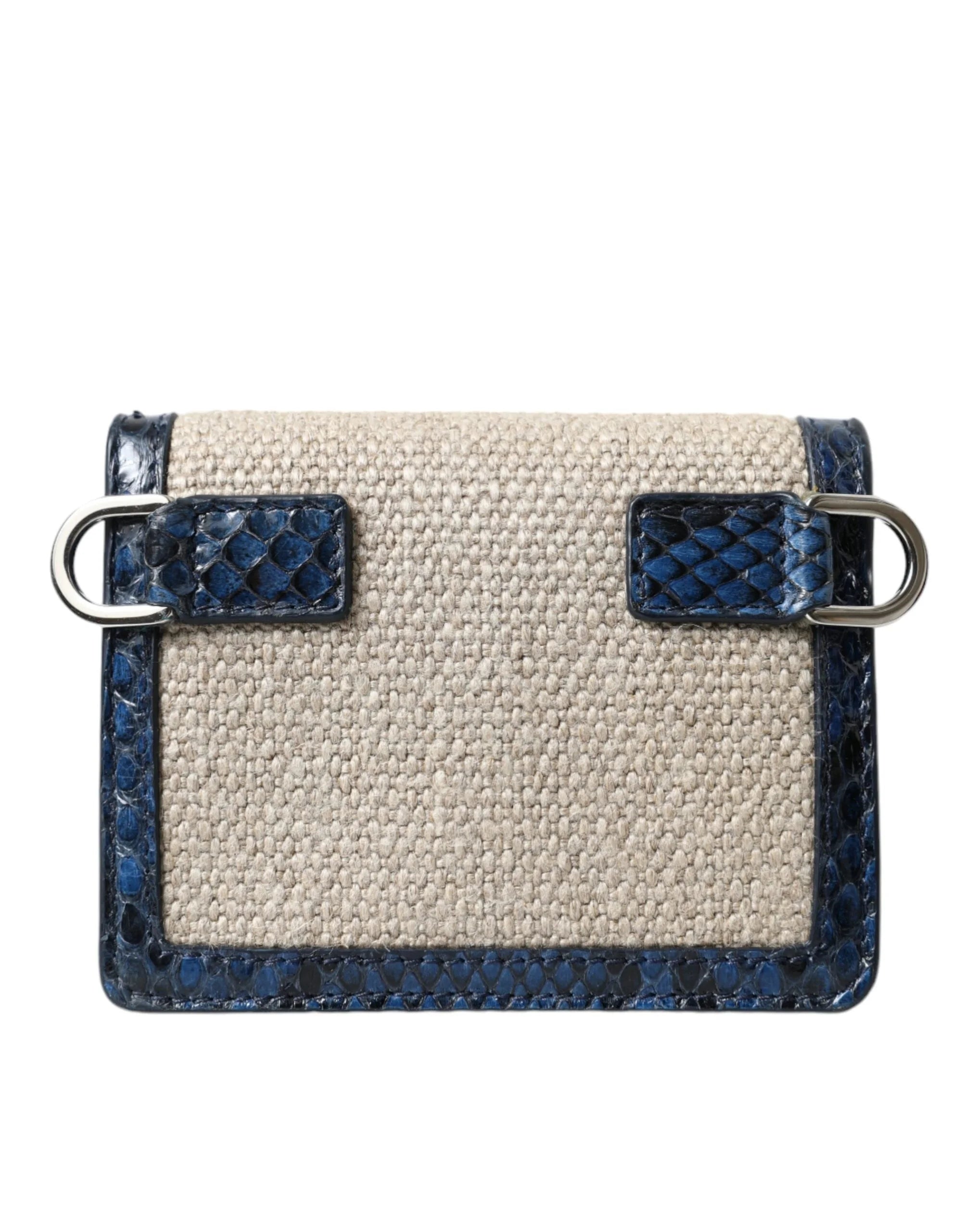 Dolce & Gabbana Beige Raffia Blue Leather Trim Mini Shoulder Purse Crossbody Bag - Cross Body Bags