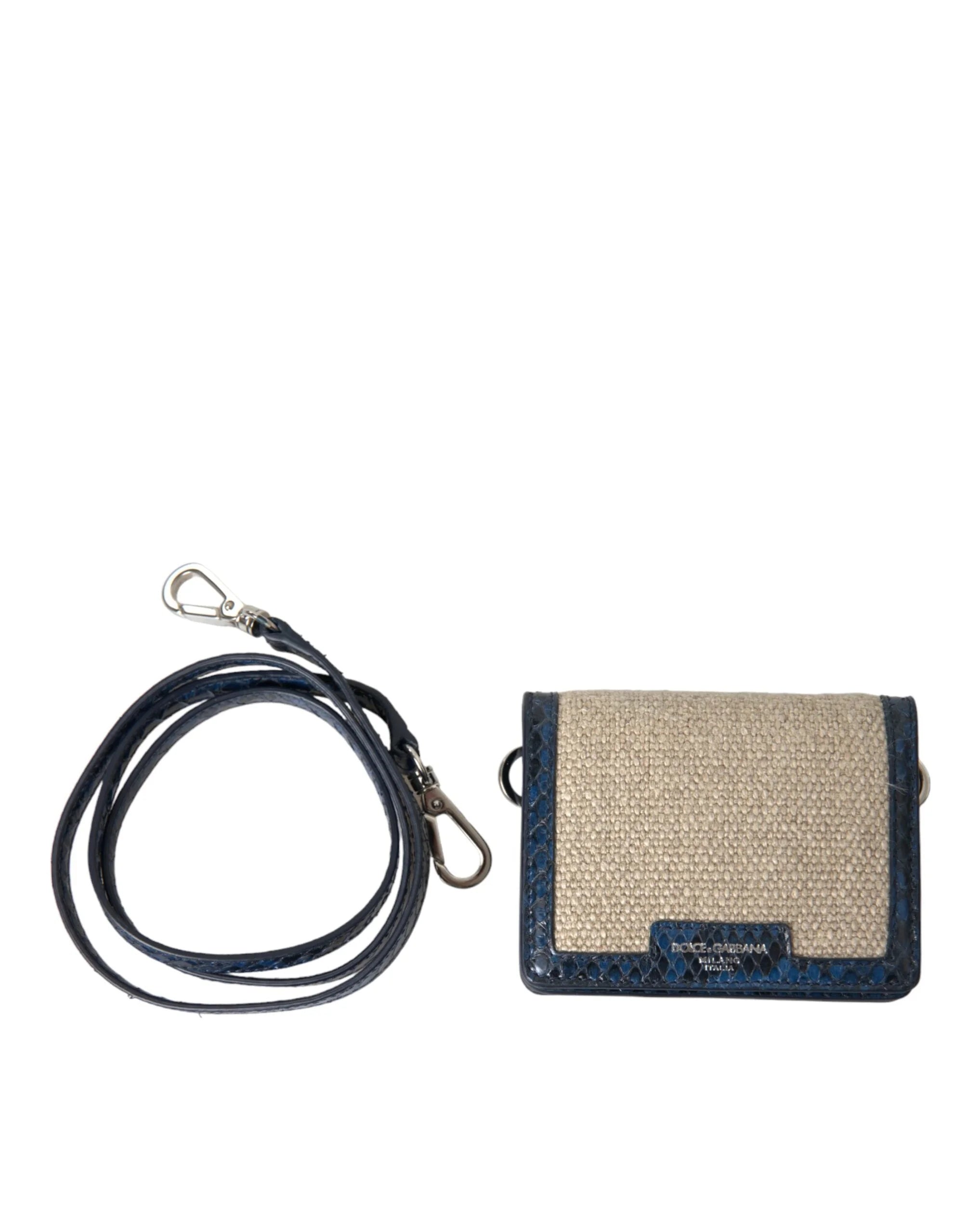 Dolce & Gabbana Beige Raffia Blue Leather Trim Mini Shoulder Purse Crossbody Bag - Cross Body Bags