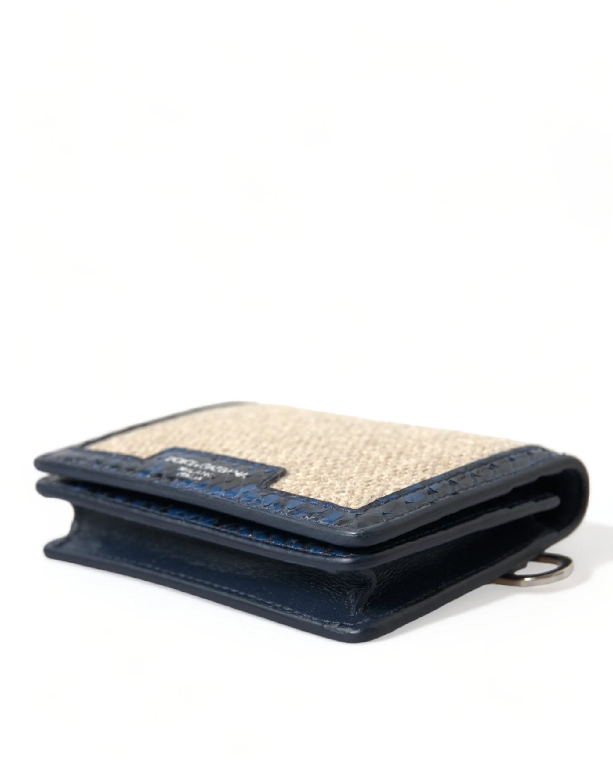 Dolce & Gabbana Beige Raffia Blue Leather Trim Mini Shoulder Purse Crossbody Bag - Cross Body Bags