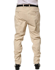 Dolce & Gabbana Beige Re-Editon Mid Waist Tapered Men Pants - IT56 | XXL