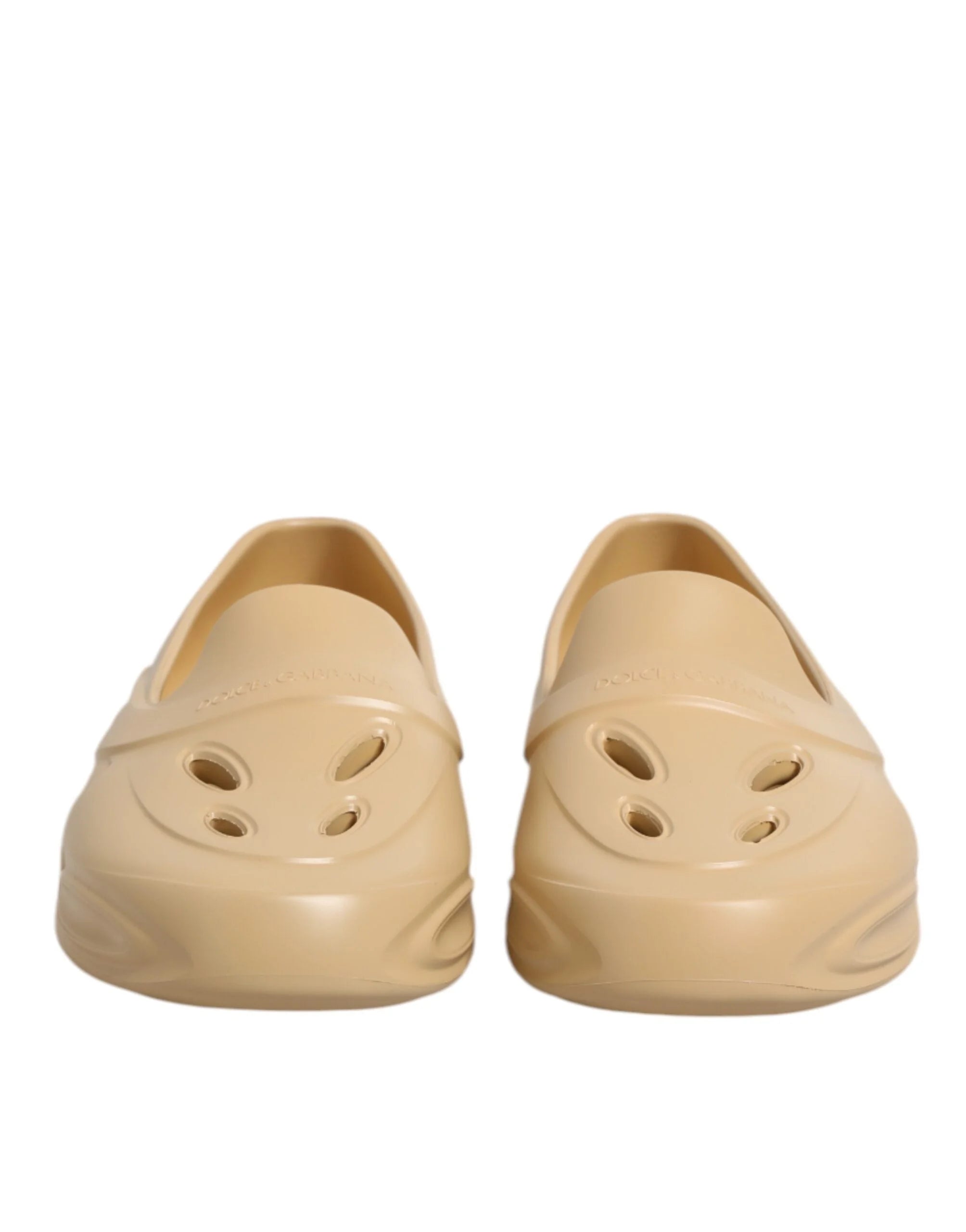 Dolce & Gabbana Beige Rubber Slides Low Top Sneakers Shoes - EU44/US11 - Sneakers