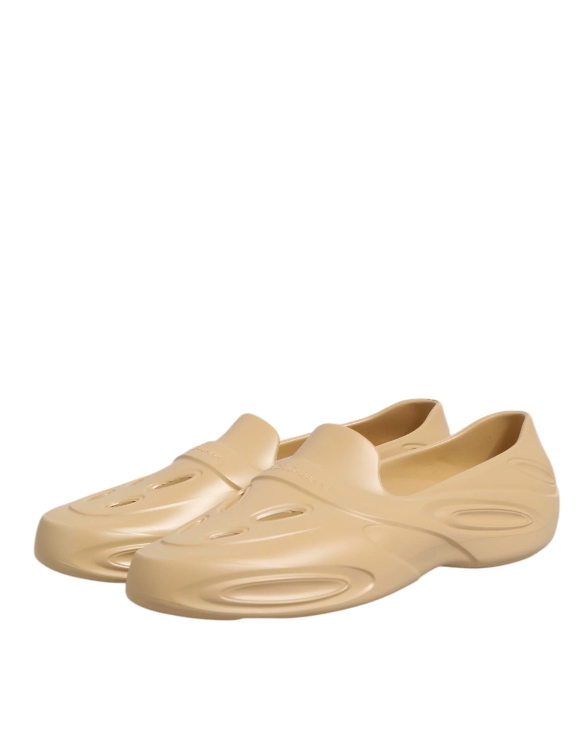 Dolce & Gabbana Beige Rubber Slides Low Top Sneakers Shoes - EU44/US11 - Sneakers