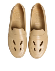Dolce & Gabbana Beige Rubber Slides Low Top Sneakers Shoes - EU44/US11 - Sneakers