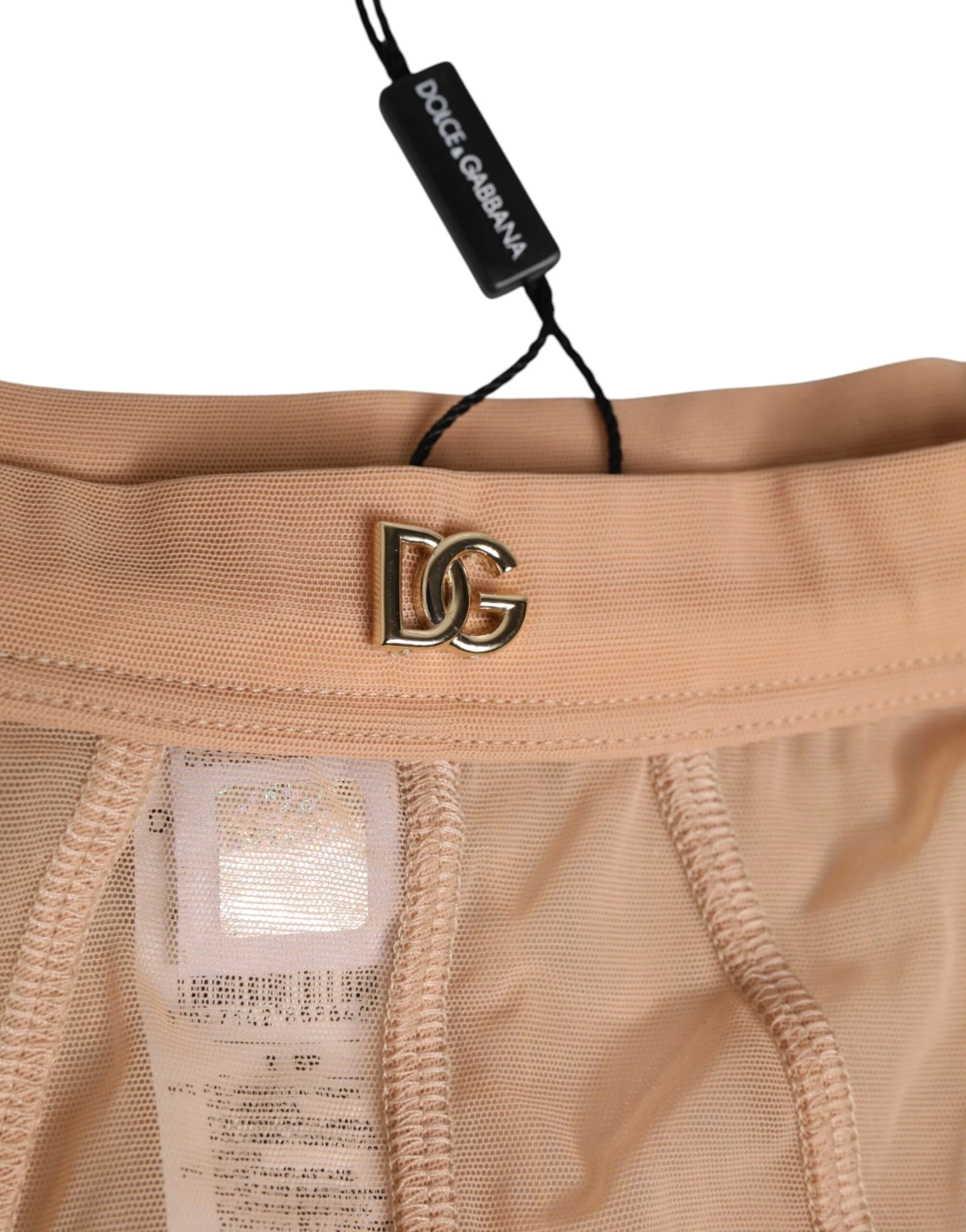 Dolce & Gabbana Beige Sheer Mesh High Waist Briefs Underwear - IT2 | S - Briefs