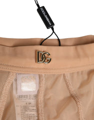 Dolce & Gabbana Beige Sheer Mesh High Waist Briefs Underwear - IT2 | S - Briefs