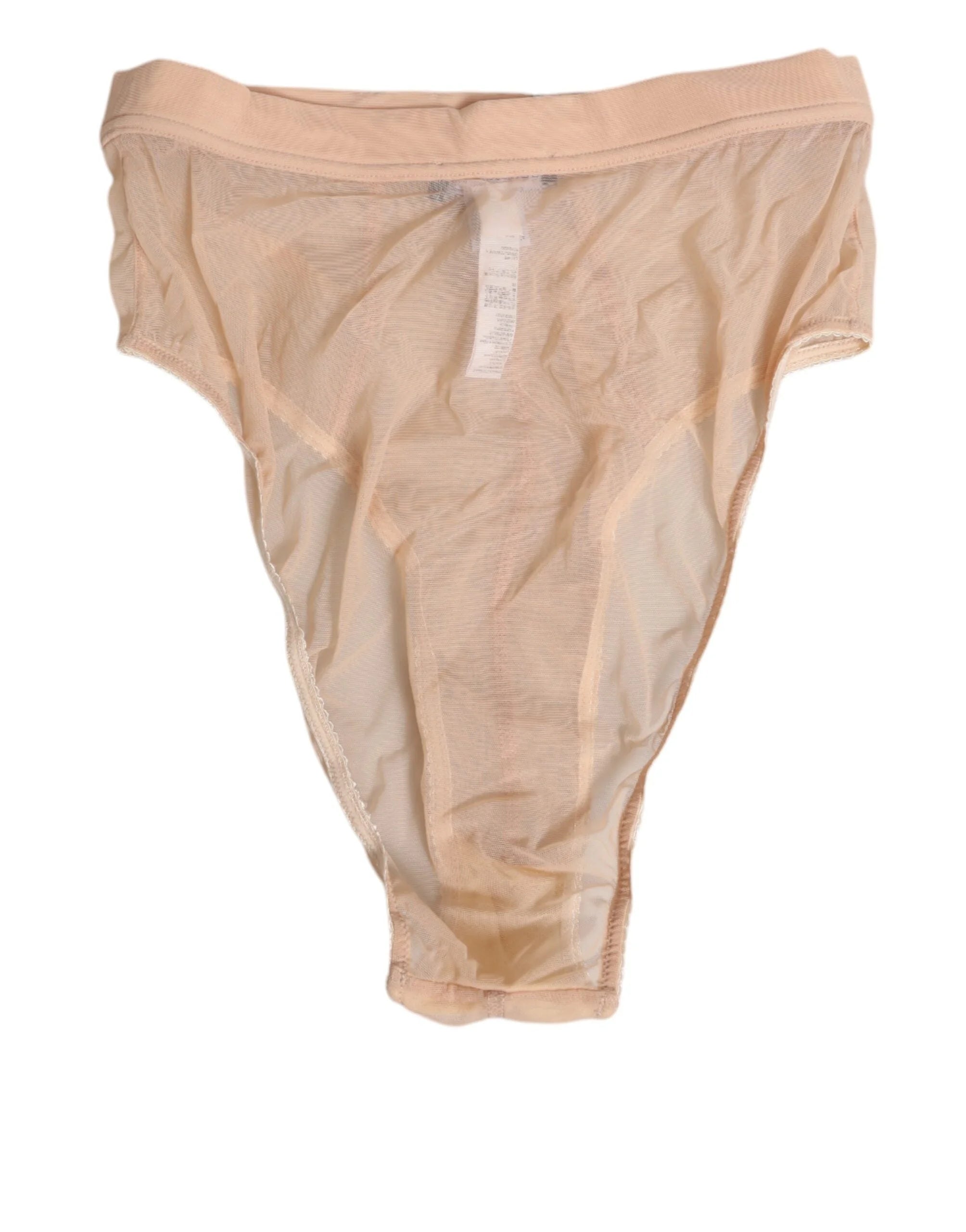 Dolce & Gabbana Beige Sheer Mesh High Waist Panty Underwear - Briefs