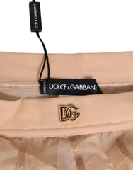 Dolce & Gabbana Beige Sheer Mesh High Waist Panty Underwear - Briefs