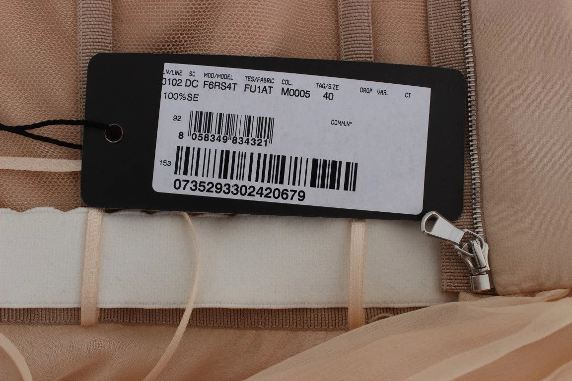 Dolce & Gabbana Beige Silk Ball Gown Full Length Dress - IT40|S - Dresses