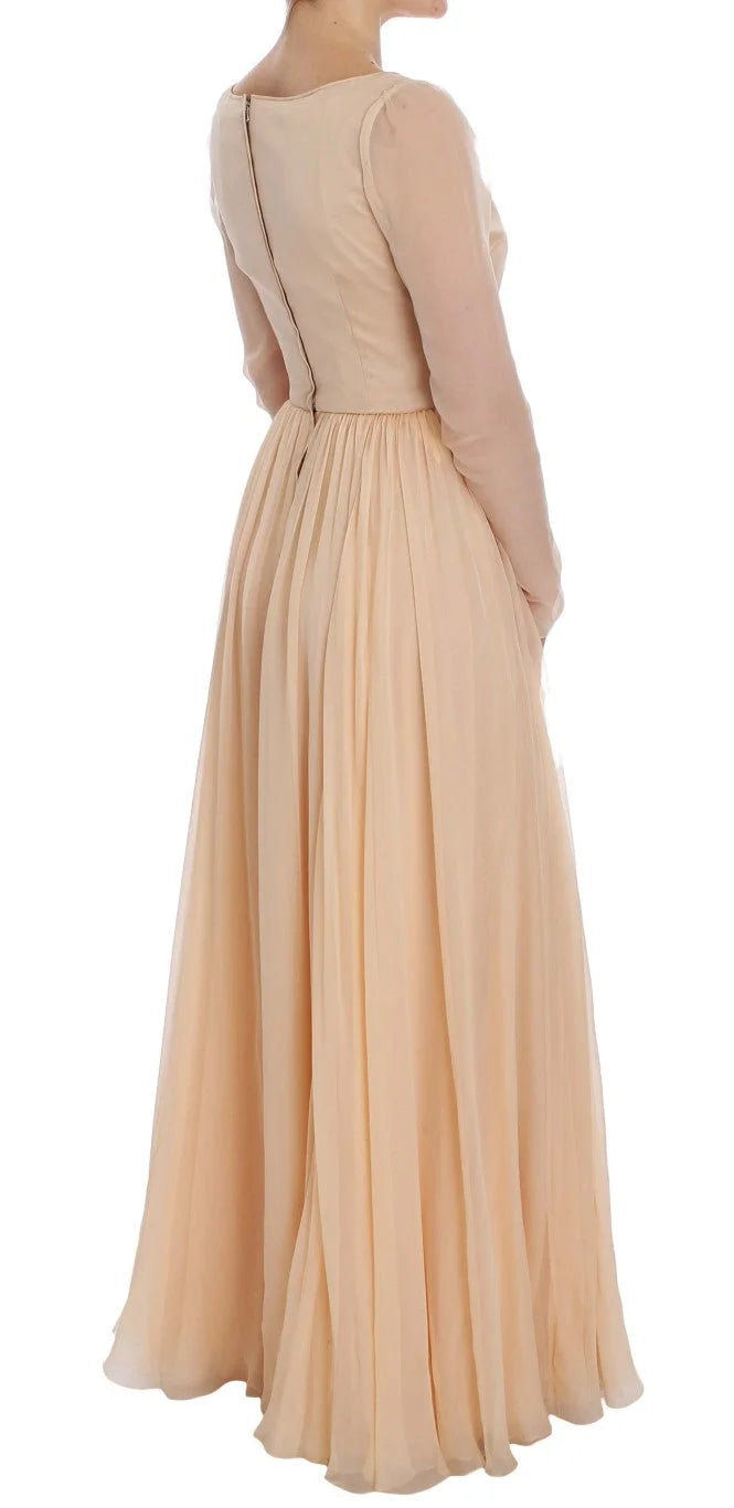 Dolce & Gabbana Beige Silk Ball Gown Full Length Dress - IT40|S - Dresses