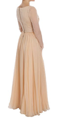 Dolce & Gabbana Beige Silk Ball Gown Full Length Dress - IT40|S - Dresses
