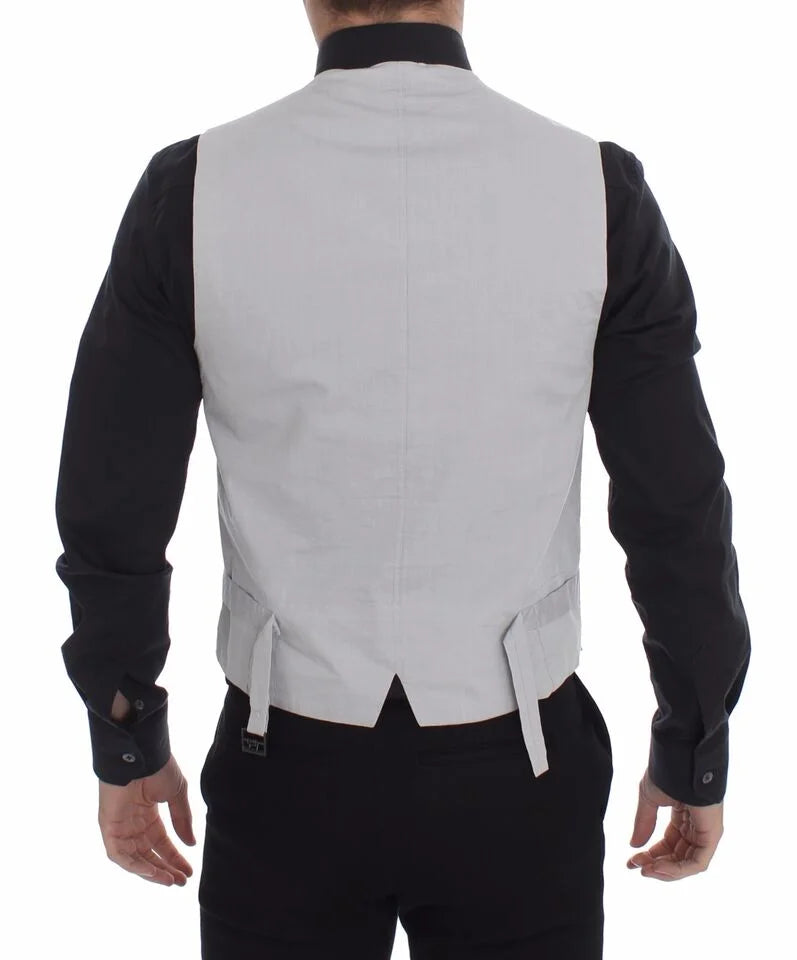 Dolce & Gabbana Beige Silk Blend Dress Formal Vest Gilet - IT46 | S - Vests