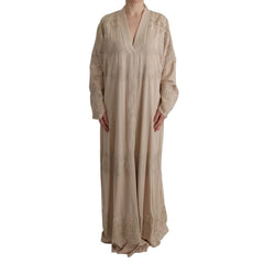 Dolce & Gabbana Beige Silk Full-Length Jacket - IT48