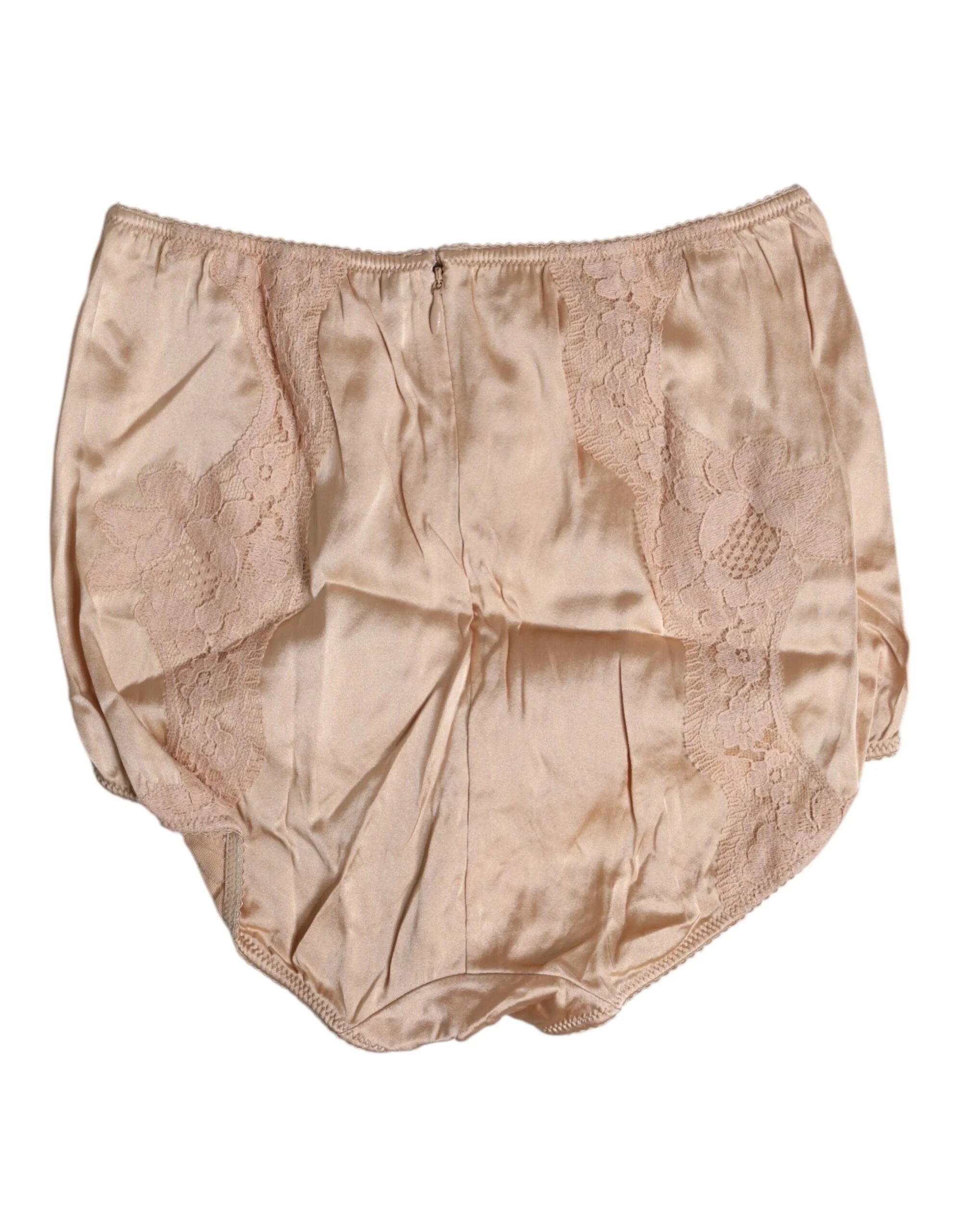 Dolce & Gabbana Beige Silk Lace High Waist Bikini Panty Underwear - Bikinis