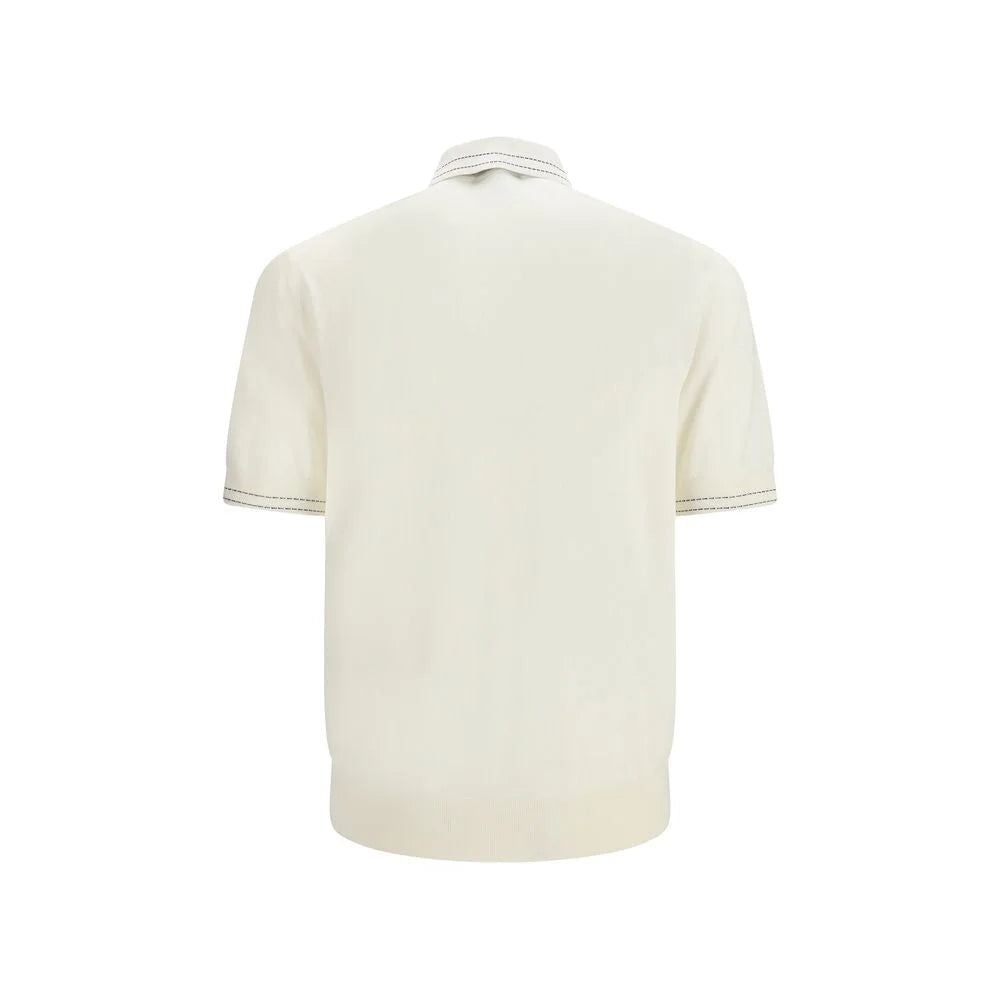 Dolce & Gabbana Beige Silk Polo Shirt