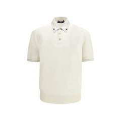 Dolce & Gabbana Beige Silk Polo Shirt