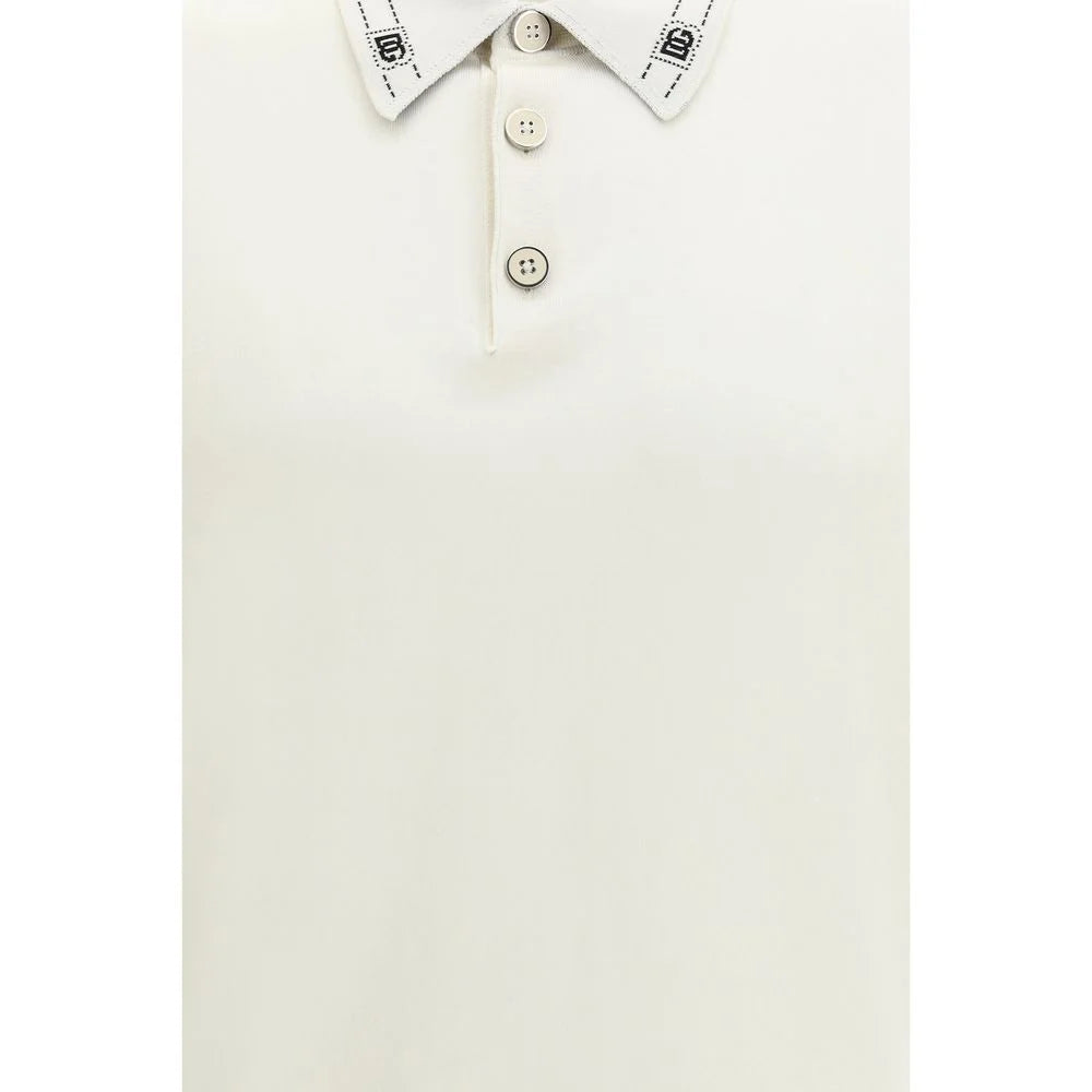 Dolce & Gabbana Beige Silk Polo Shirt