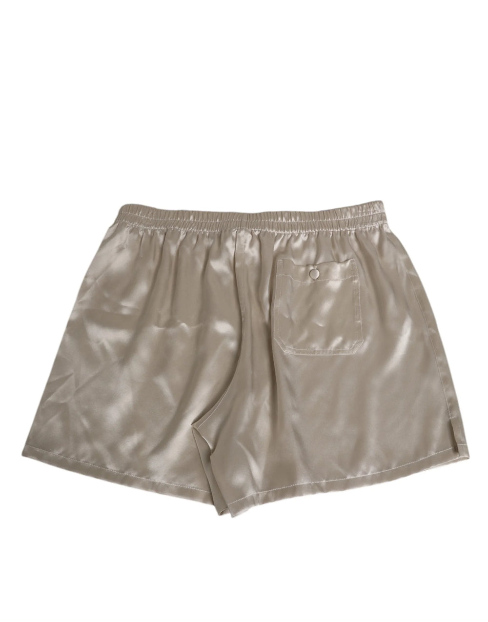 Dolce & Gabbana Beige Silk Satin Elastic Men Boxer Short Swimwear - IT4 | S - Swim Boxers