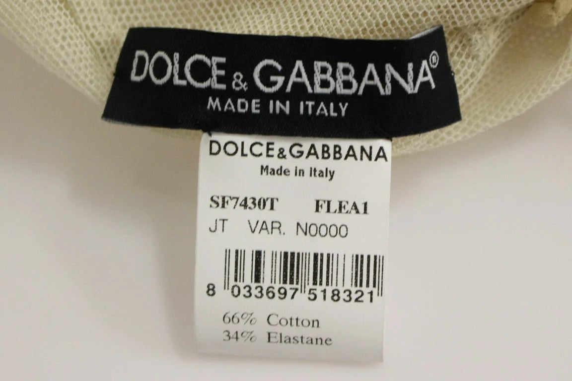 Dolce & Gabbana Beige Sleeveless Cotton Top Tank Blouse - IT40|S - Tank Tops