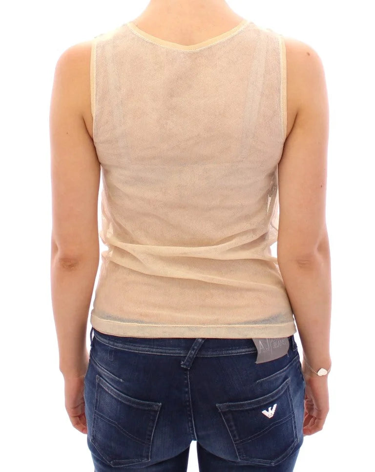 Dolce & Gabbana Beige Sleeveless Cotton Top Tank Blouse - IT40|S - Tank Tops