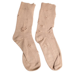 Dolce & Gabbana Beige Solid Stretch Mid Calf Men Socks - L - Crew Socks