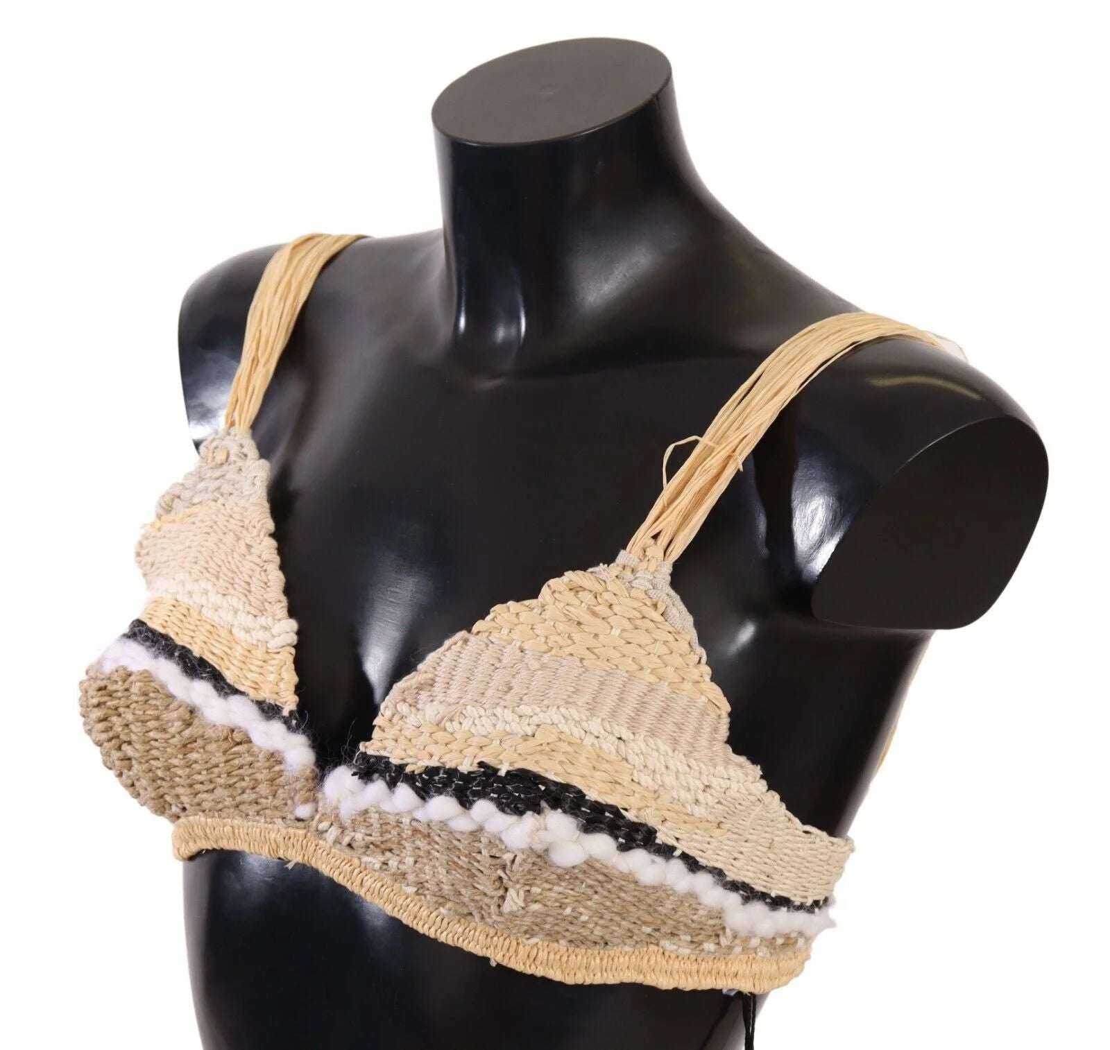 Dolce & Gabbana Beige Straw Raffia Woven Crochet Cover Up Top - IT42|M - Tank Tops