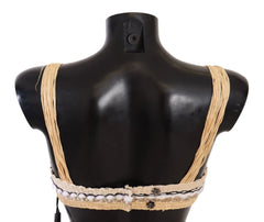 Dolce & Gabbana Beige Straw Raffia Woven Crochet Cover Up Top - IT42|M - Tank Tops