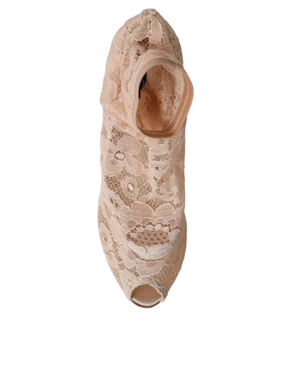 Dolce & Gabbana Beige Stretch Taormina Lace Boots Shoes - EU40/US9.5 - Boots