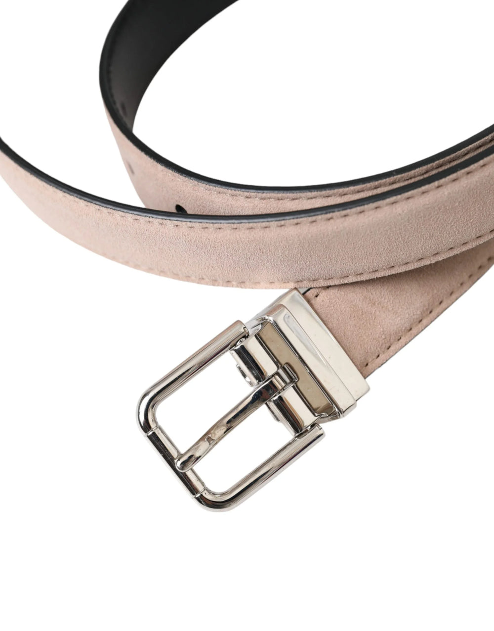 Dolce & Gabbana Beige Suede Leather Silver Buckle Belt Men - 105 cm / 42 Inches - Belts
