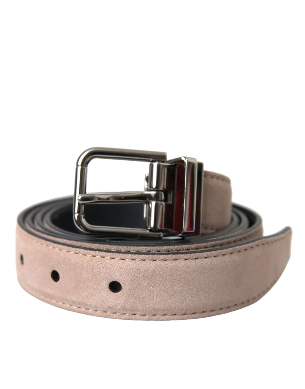 Dolce & Gabbana Beige Suede Leather Silver Buckle Belt Men - 105 cm / 42 Inches - Belts