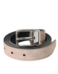 Dolce & Gabbana Beige Suede Leather Silver Buckle Belt Men - 105 cm / 42 Inches - Belts