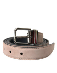 Dolce & Gabbana Beige Suede Leather Silver Buckle Belt Men - 105 cm / 42 Inches - Belts