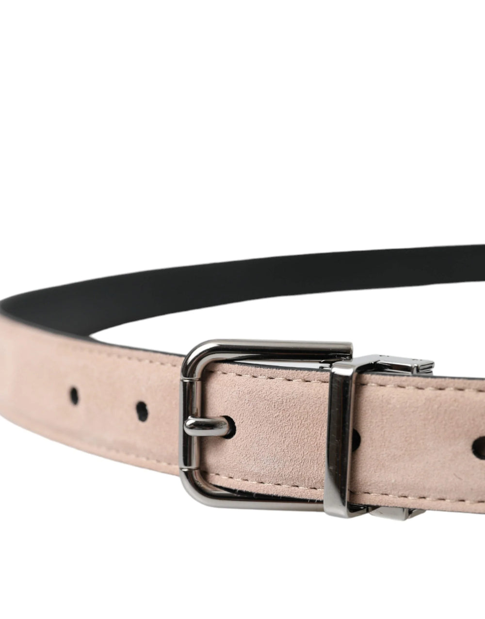Dolce & Gabbana Beige Suede Leather Silver Buckle Belt Men - 105 cm / 42 Inches - Belts