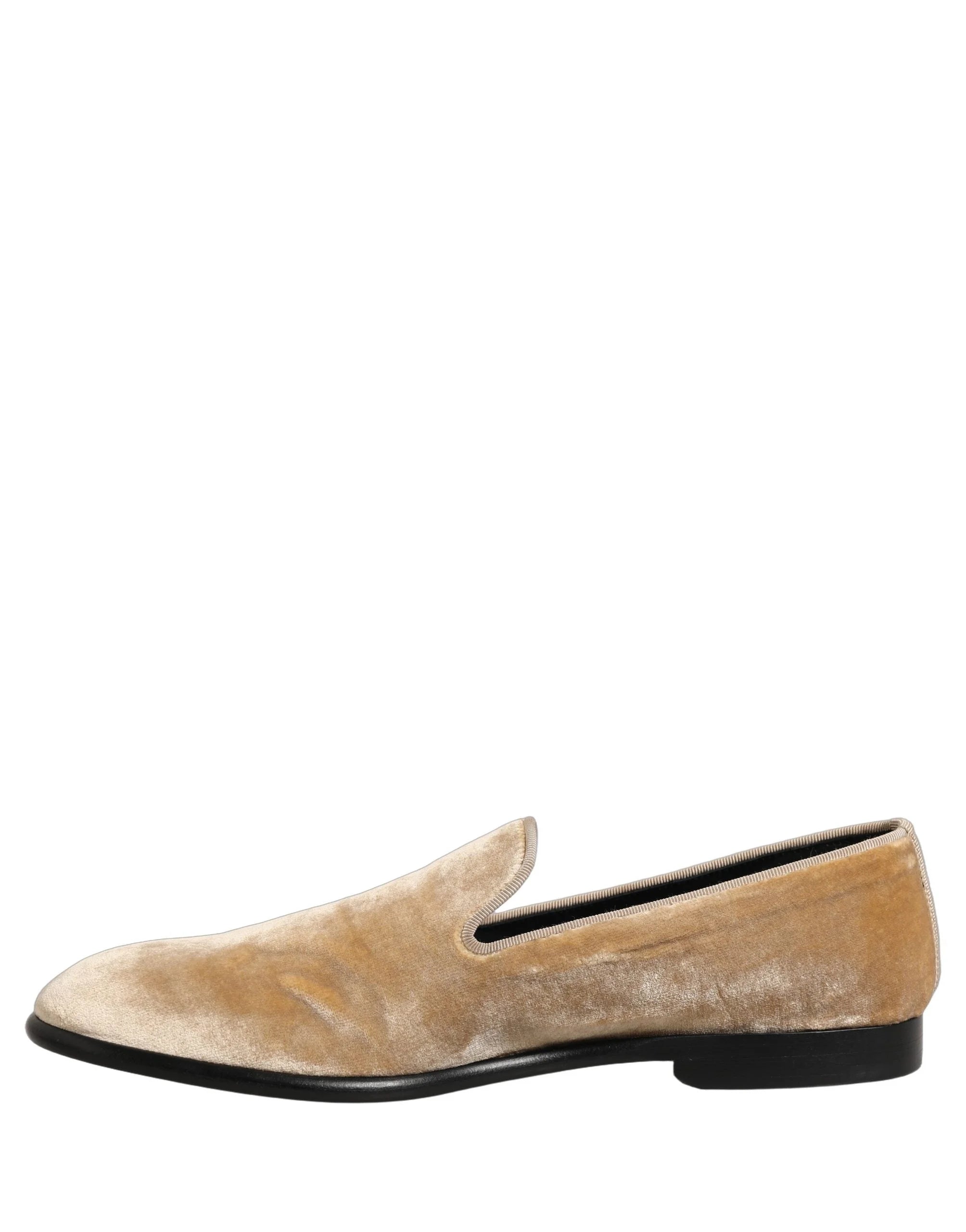 Dolce & Gabbana Beige Suede Slip On Slippers Loafers Shoes - EU44/US11