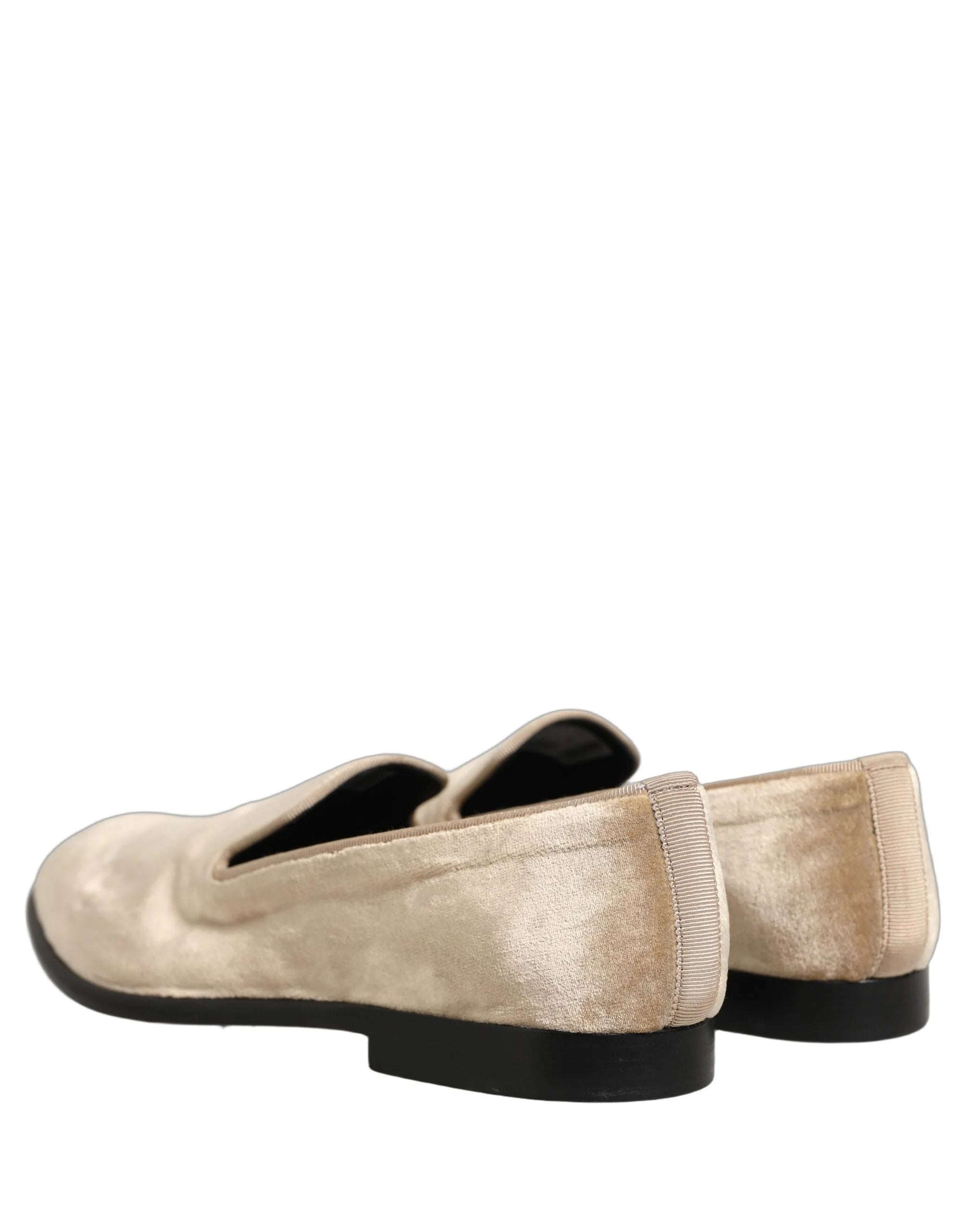 Dolce & Gabbana Beige Suede Slip On Slippers Loafers Shoes - EU44/US11