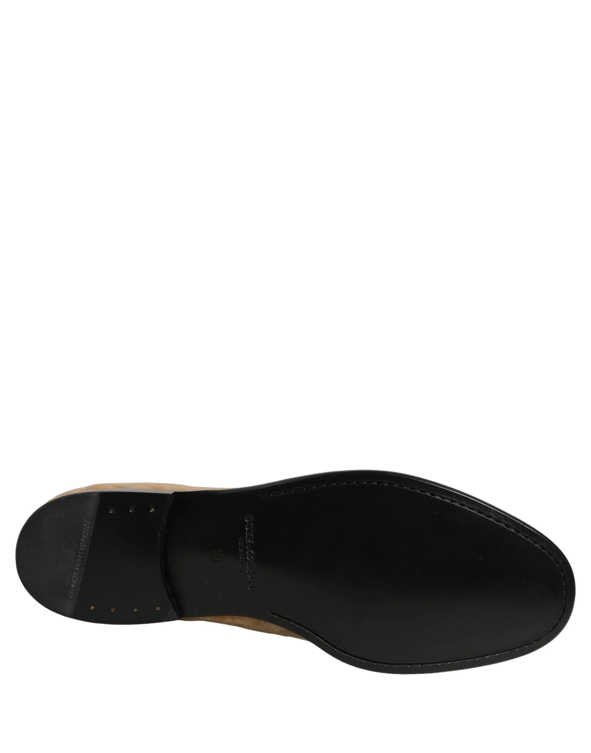Dolce & Gabbana Beige Suede Slip On Slippers Loafers Shoes - EU44/US11