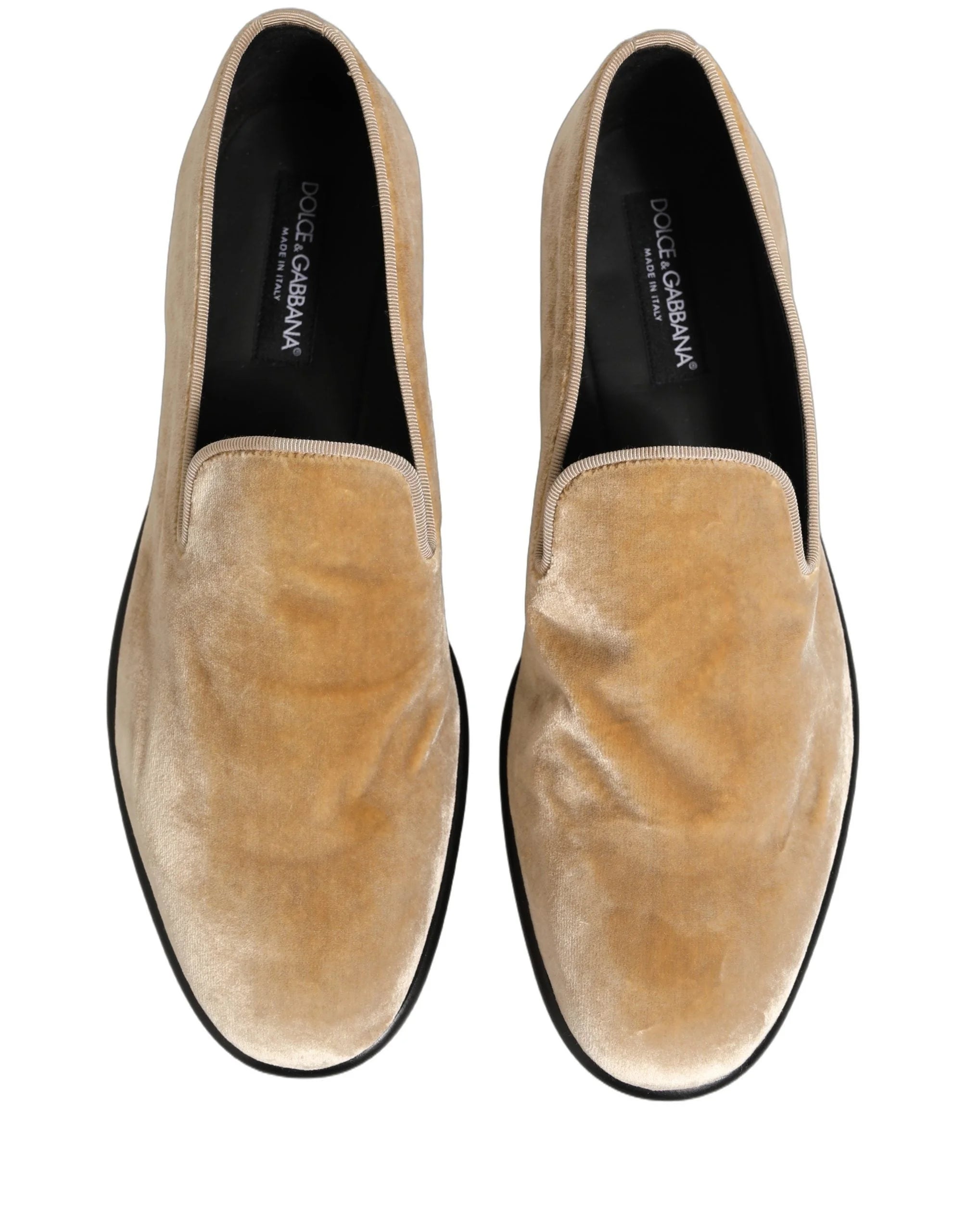 Dolce & Gabbana Beige Suede Slip On Slippers Loafers Shoes - EU44/US11