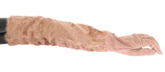Dolce & Gabbana Beige Suede Xiangao Fur Elbow Gloves - 8|M