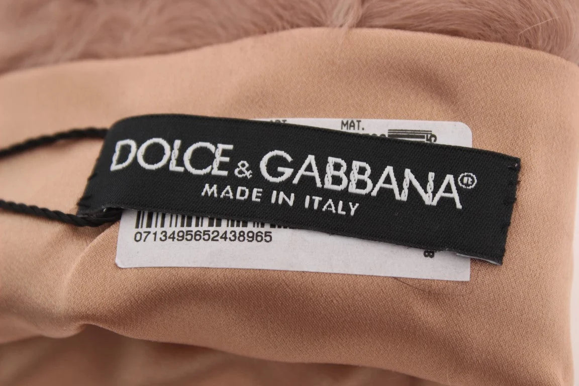 Dolce & Gabbana Beige Suede Xiangao Fur Elbow Gloves - 8|M - Gloves & Mittens