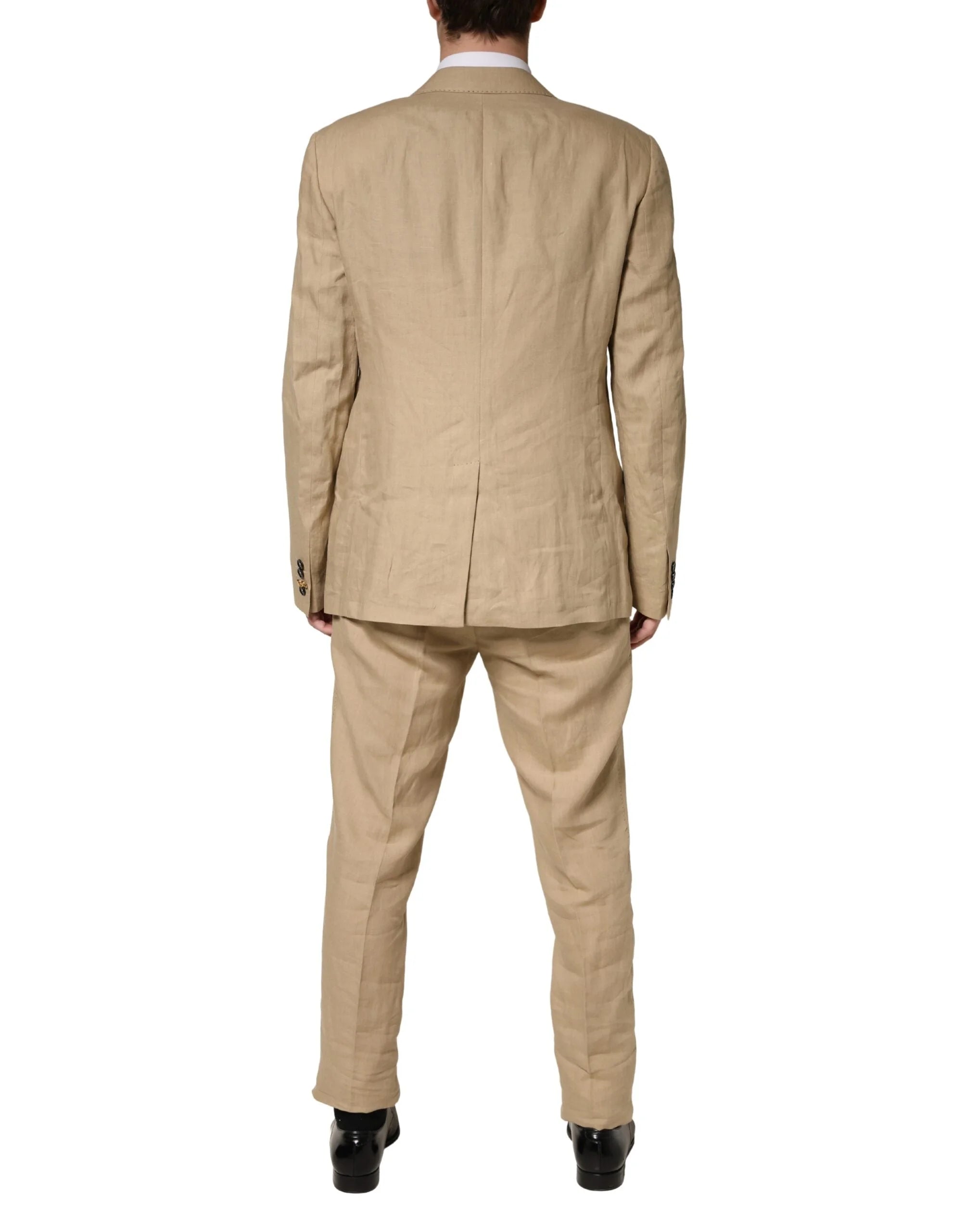 Dolce & Gabbana Beige TAORMINA Single Breasted Formal 2 Piece Suit - IT52 | XL