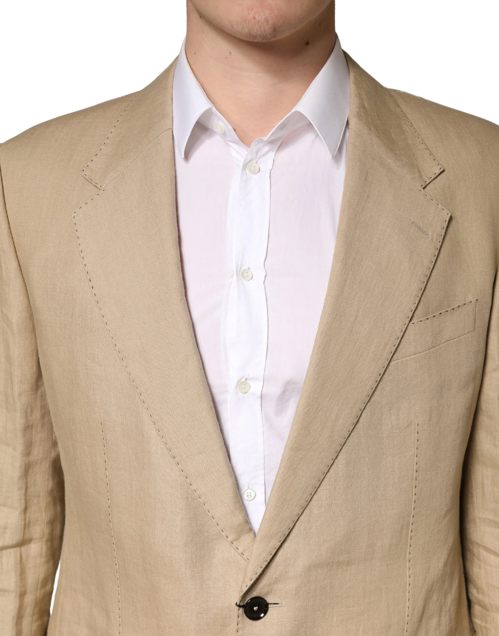 Dolce & Gabbana Beige TAORMINA Single Breasted Formal 2 Piece Suit - IT52 | XL